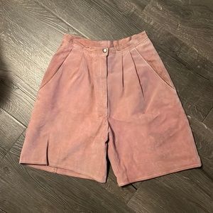 Leather pink shorts